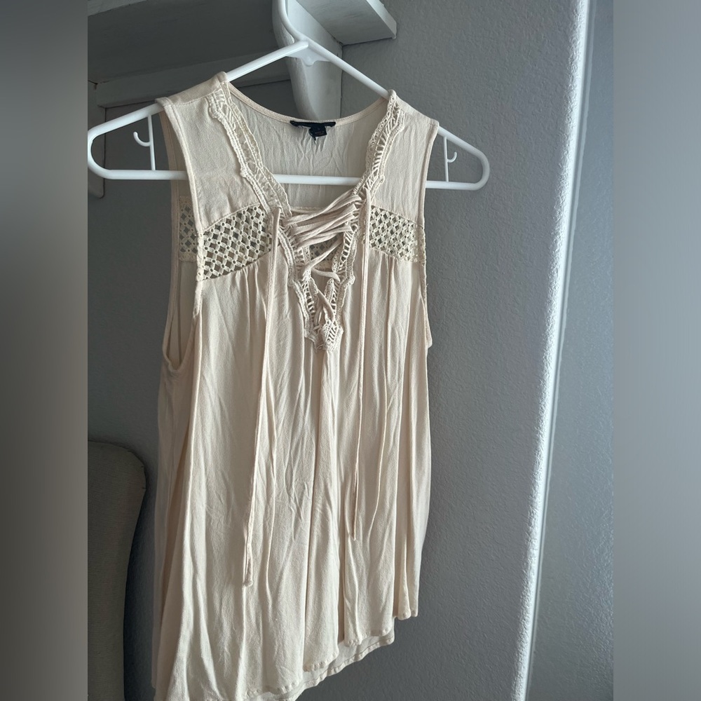Beige flowy tank